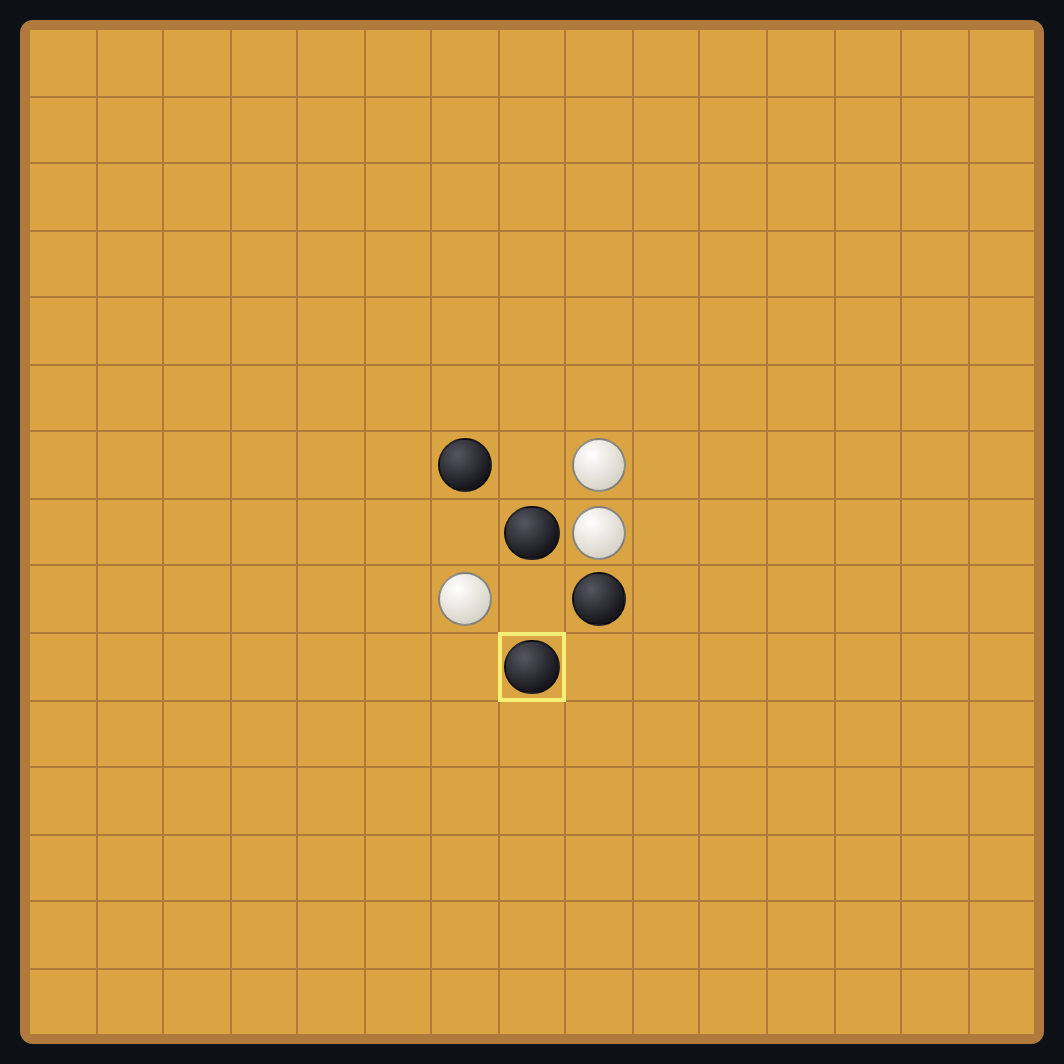 A Gomoku game in the kibitz app