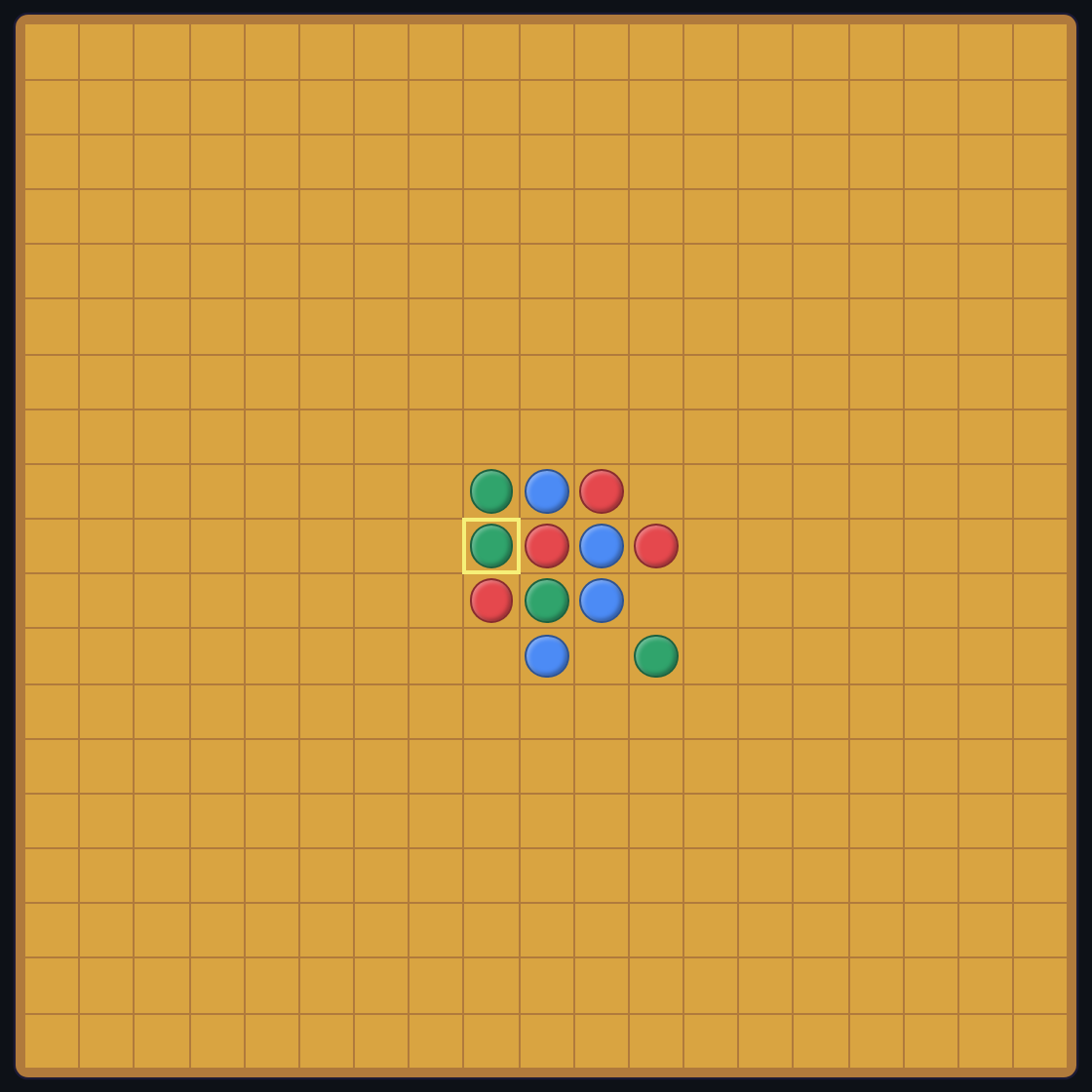 A three-player Gomoku Party game in the kibitz app